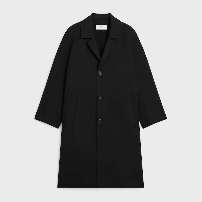 coat IN DOUBLE FACE CASHMERE - BLACK -  - 1 | CELINE