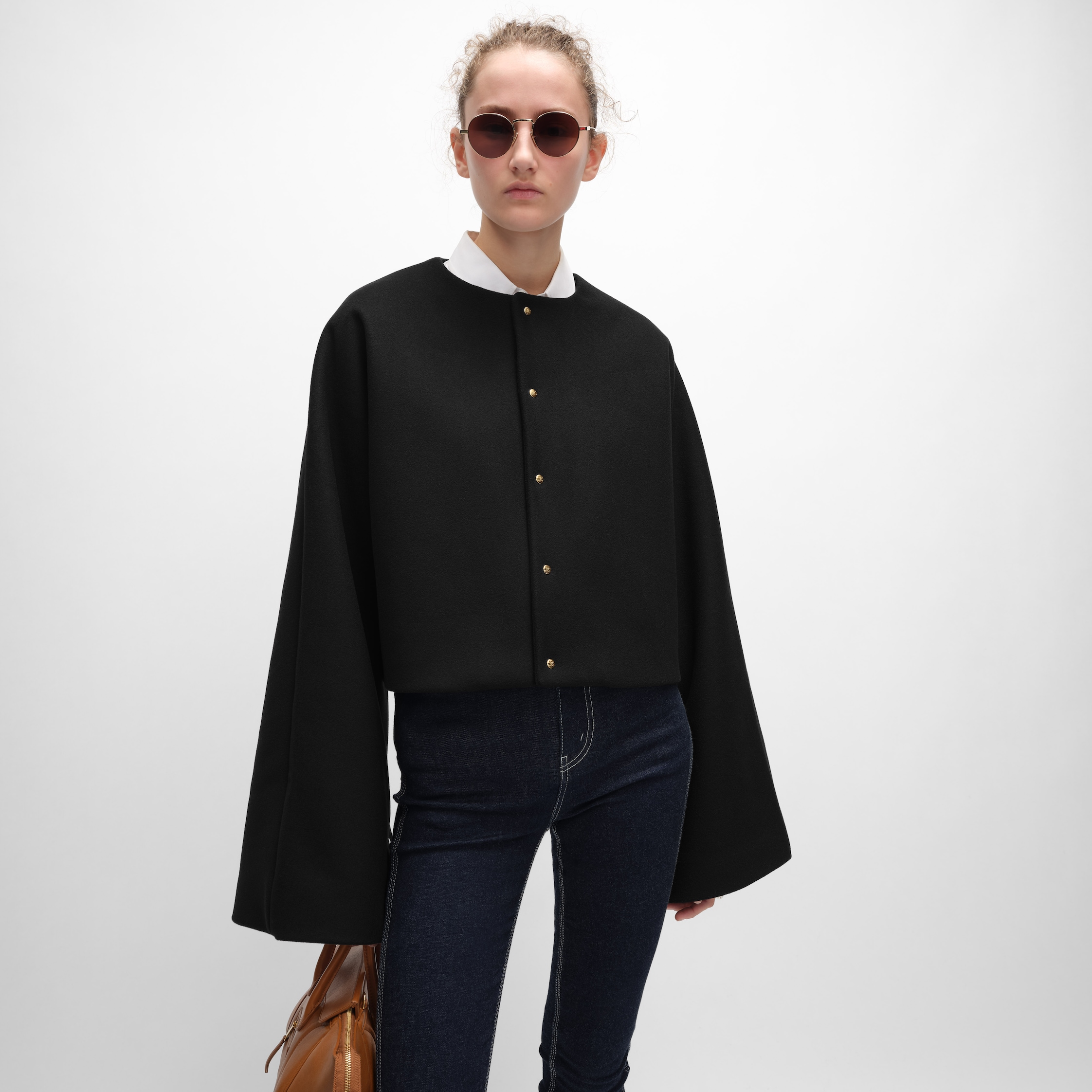 cardigan jacket IN WOOL CLOTH - BLACK | CELINE