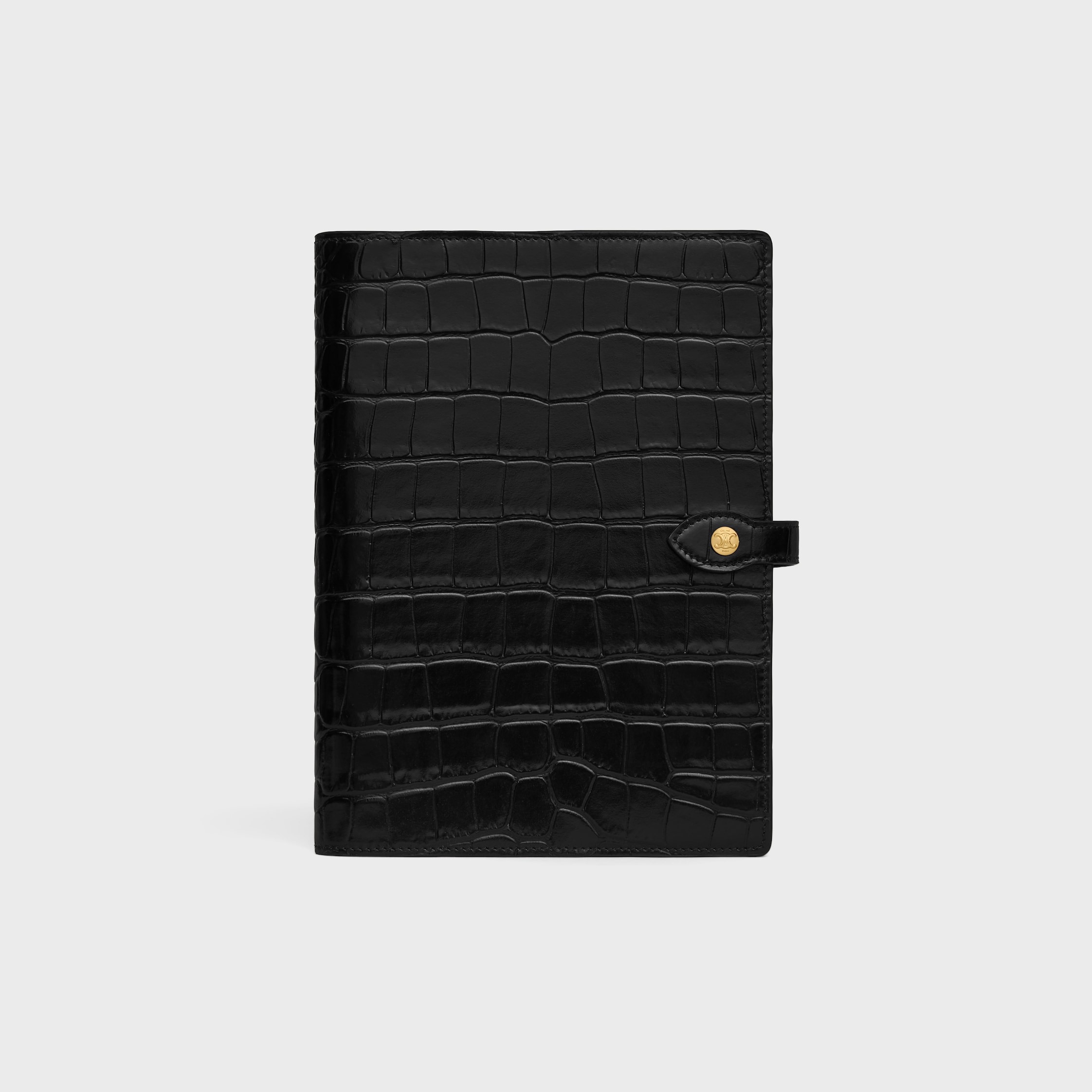 MEDIUM NOTEBOOK COVER IN CROCODILE NILOTICUS - BLACK | CELINE