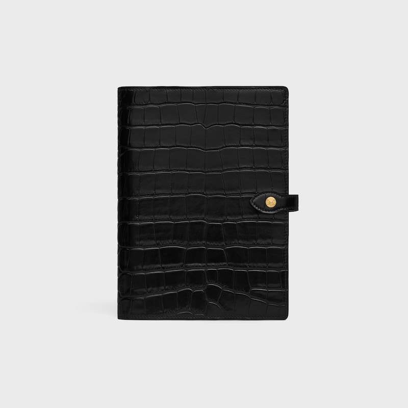 MEDIUM NOTEBOOK COVER IN CROCODILE NILOTICUS - BLACK - NEW COLLECTION MEN - 1 | CELINE