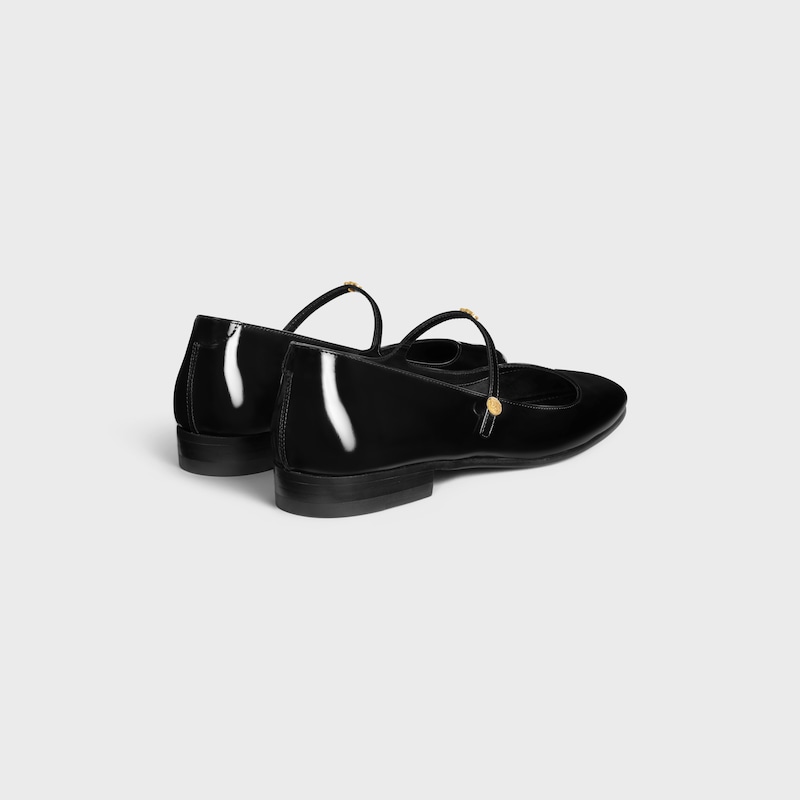 BALLERINE CITY EN CUIR DE VEAU BRILLANT - Noir -  - 1 | CELINE