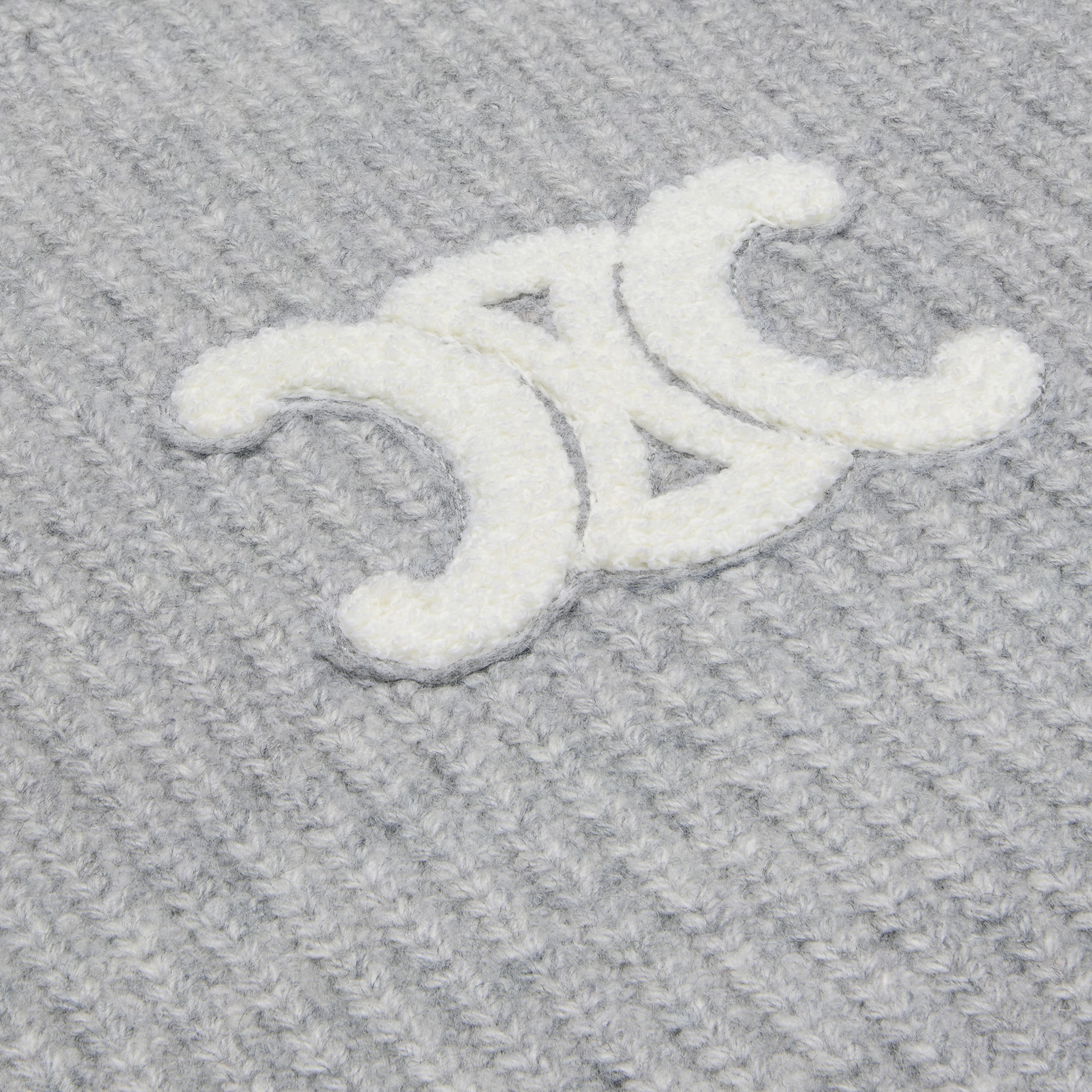 フードセーター / リブ編みウール - ライトグレー | CELINE