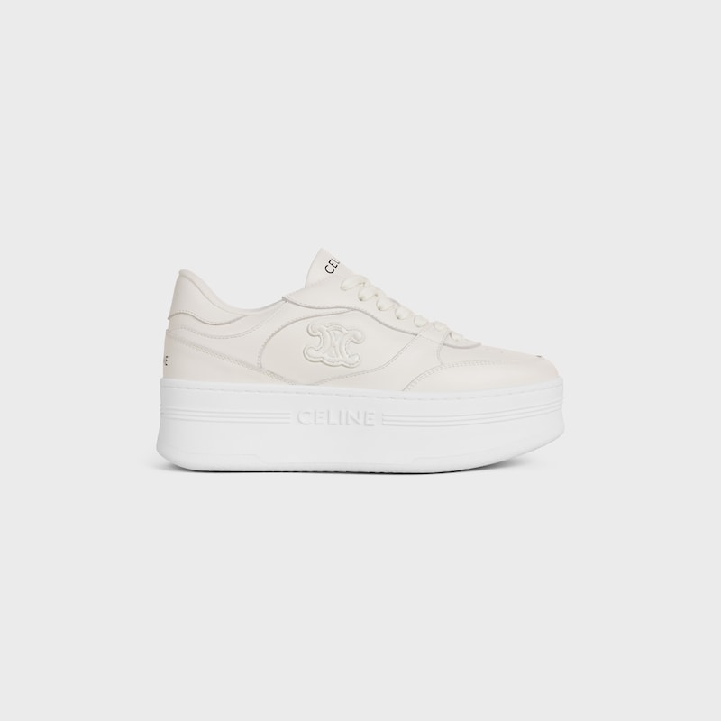 BLOCK WEDGE SNEAKER WITH TRIOMPHE PATCH IN CALFSKIN - OPTIC WHITE -  - 1 | CELINE