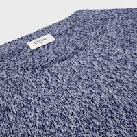 crewneck sweater IN WOOL AND CASHMERE - BLUE/WHITE -  - 2 | CELINE