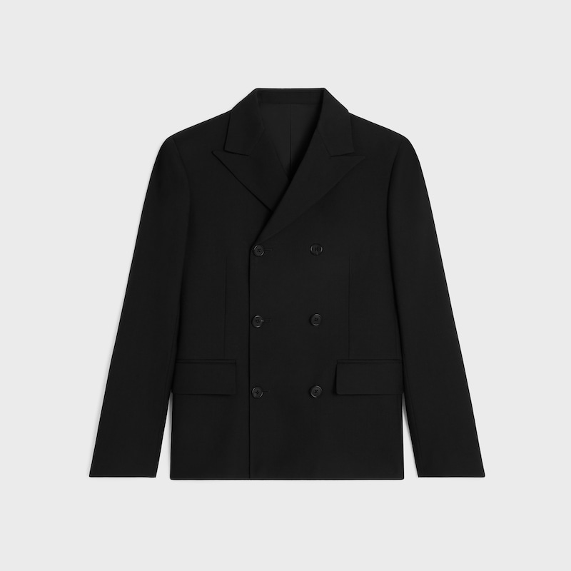 tailored jacket IN wool gabardine - BLACK -  - 1 | CELINE