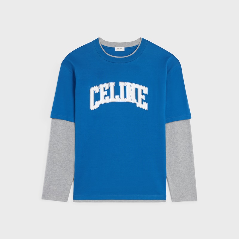 ロングスリーブ Tシャツ / コットンジャージー - ブルーアンカー / グリメランジュ / オフ -  - 1 | CELINE
