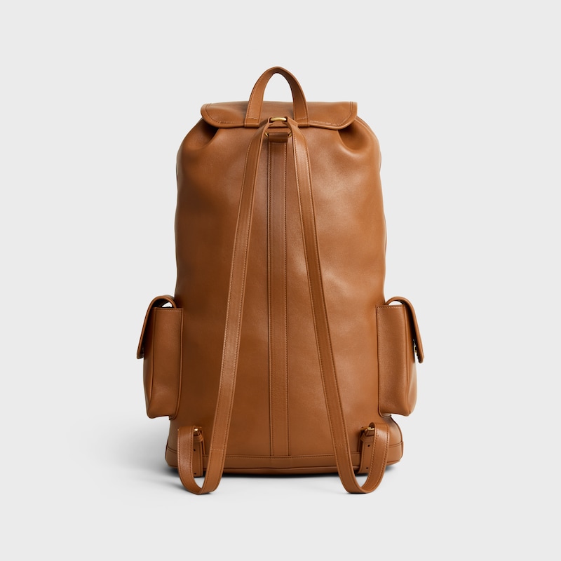 BIG BACKPACK SOFT TRIOMPHE IN SUPPLE SHINY LAMBSKIN - SOFT TAN - BACKPACKS - 1 | CELINE