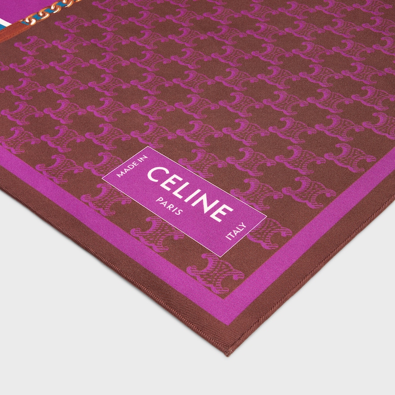 square IN silk twill - BURGUNDY/BLUE/WHITE -  - 1 | CELINE