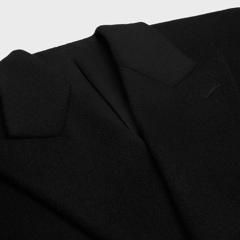 colonne coat IN WOOL CLOTH - BLACK -  - 1 | CELINE