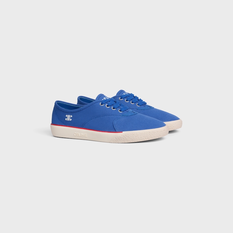 ALAN SNEAKER IN CANVAS AND SUEDE CALFSKIN - BLUE JEAN -  - 1 | CELINE
