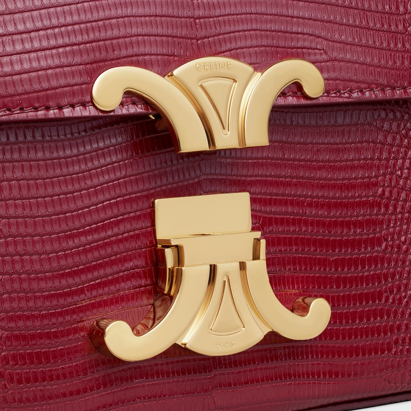 CHAIN SHOULDER BAG CLAUDE IN lizard - LIGHT BURGUNDY - MORE LINES - 1 | CELINE