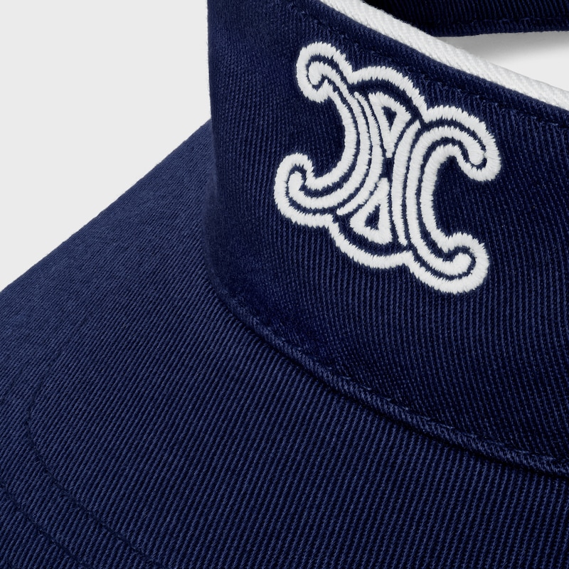 triomphe visor IN WASHED COTTON GABARDINE - NAVY / WHITE -  - 1 | CELINE
