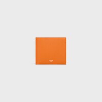Bi-fold Wallet with Coin Compartment IN GRAINED CALFSKIN - FLUO ORANGE - ESSENTIALS - 1 | CELINE