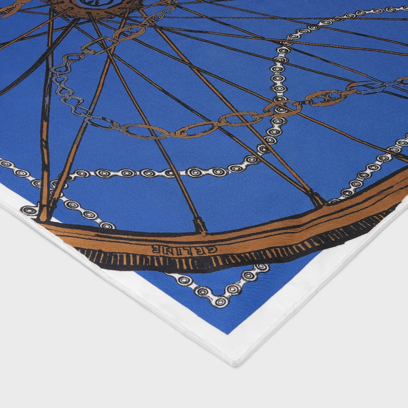 印花桑蠶絲斜紋布 - 海軍藍/黑色 -  - 1 | CELINE