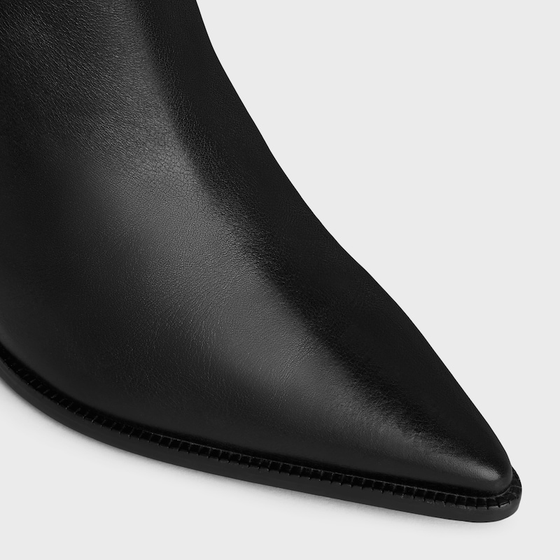 CELINE VERNEUIL BOTTINE ZIPP&Eacute;E AVEC TRIOMPHE EN CUIR DE VEAU - Noir -  - 1 | CELINE