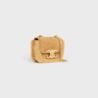 MINI CHAIN CLAUDE in SUEDE CALFSKIN AND SHEARLING - NATURAL - MORE LINES - 2 | CELINE
