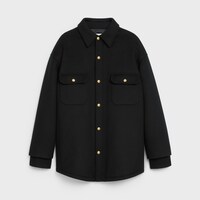 egg overshirt in double face cashmere - BLACK -  - 1 | CELINE