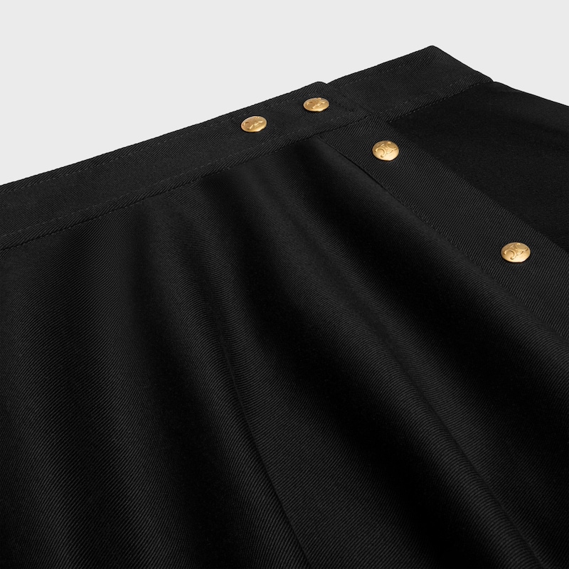 skirt IN cotton twill - BLACK -  - 1 | CELINE