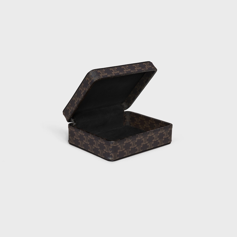 SQUARED BOX IN TRIOMPHE CANVAS - BLACK / TAN - HOME - 1 | CELINE