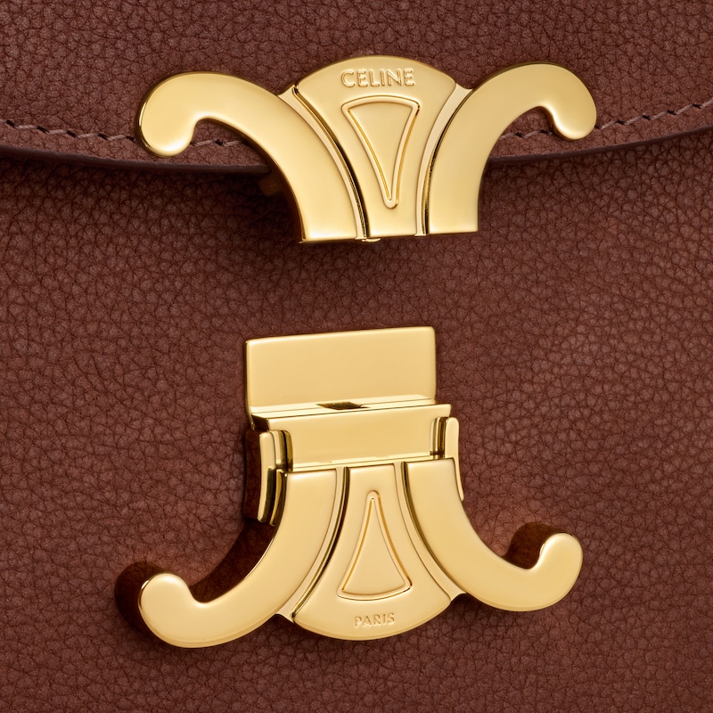 MEDIUM NINO BAG IN GRAINED NUBUCK CALFSKIN - CHESTNUT - TOP-HANDLE BAGS - 1 | CELINE
