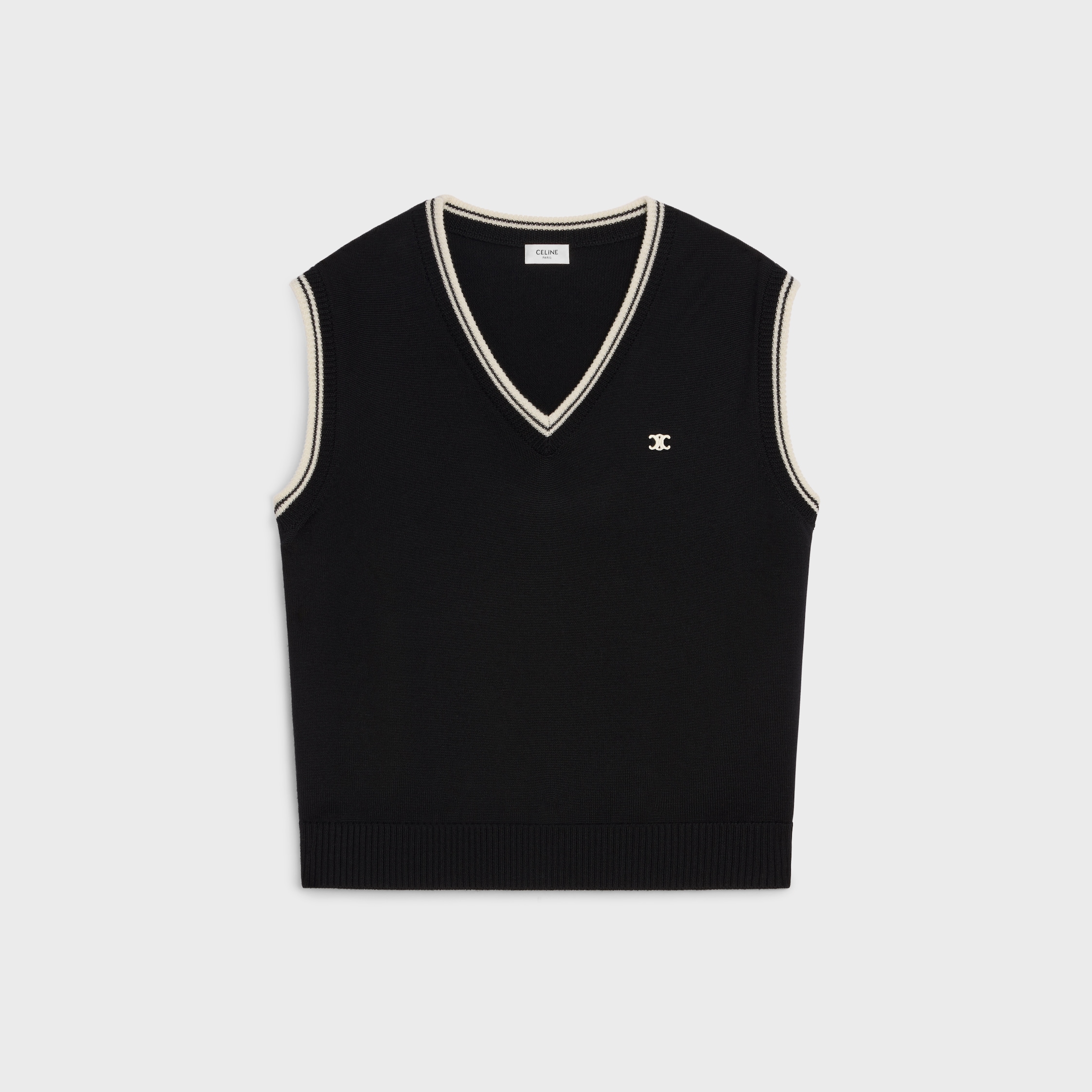 CELINE ウール Vネックセーター 黒 Vネック CELINE(セリーヌ) ニット・セーター(メンズ) - 海外通販