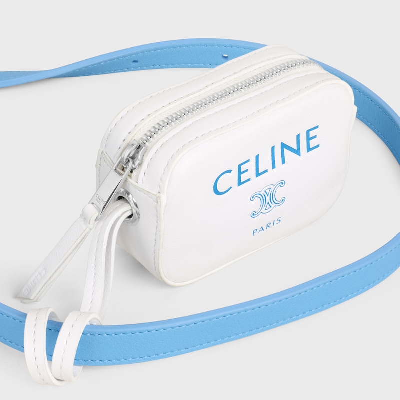 MESSENGER BAG WITH CHARM IN SMOOTH CALFSKIN AND LAMBSKIN - SKY BLUE / ULTRA WHITE - NEW - 1 | CELINE