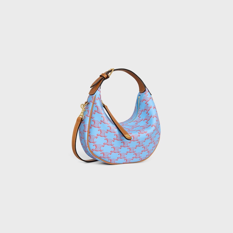 Teen Celine Lulu IN TRIOMPHE CANVAS - DENIM BLUE / RED - TOP-HANDLE BAGS - 1 | CELINE
