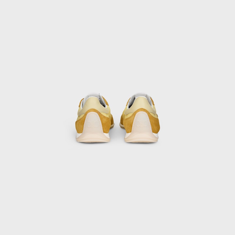 SNEAKER RACER EN NYLON, CUIR DE VEAU VELOURS ET CUIR DE VEAU - OCRE / JAUNE CLAIR -  - 1 | CELINE