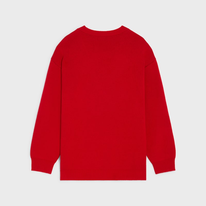 超大V领套头衫 - 红色/蓝色/黑色 -  - 1 | CELINE