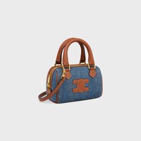 MINI BOSTON IN DENIM AND CALFSKIN - Blue Denim - MORE LINES - 2 | CELINE
