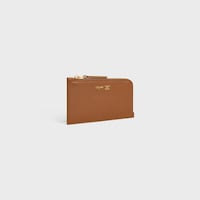 LONG ZIPPED CARD HOLDER IN SUPPLE GRAINED CALFSKIN - SOFT TAN / SOFT CREAM - COIN AND CARD HOLDERS - 2 | CELINE