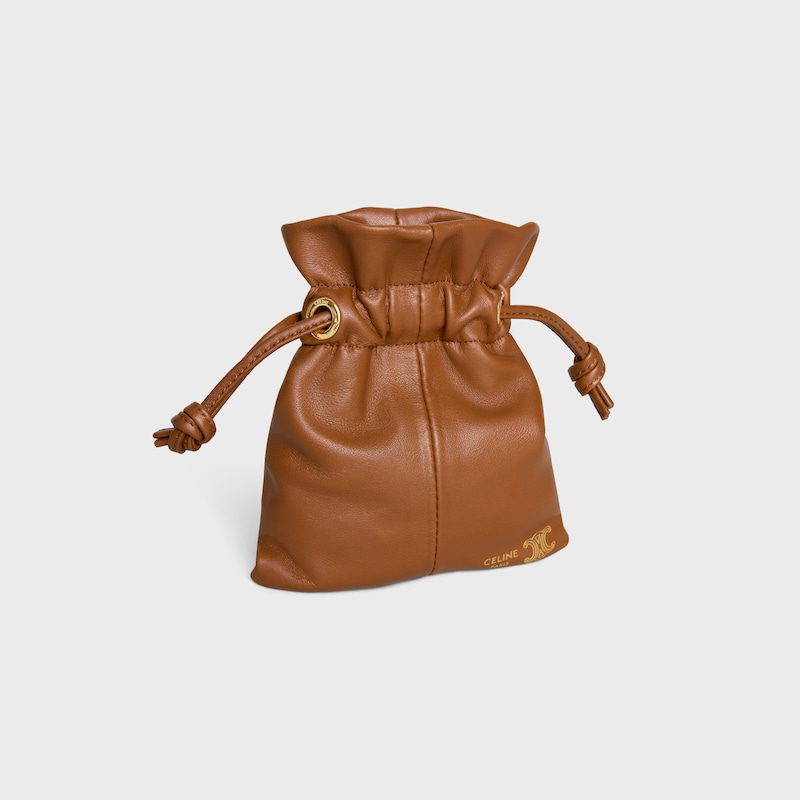 POCHETTE CON MICROCRISTALES DE PIEL DE CORDERO LISA - TOSTADO SUAVE - CHARMS Y ACCESORIOS - 1 | CELINE