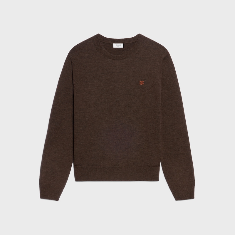 crewneck sweater IN fine wool - Schokolade -  - 1 | CELINE