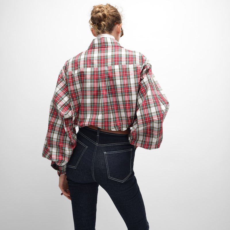 shirt IN tartan cotton - WHITE/RED/GREEN -  - 1 | CELINE