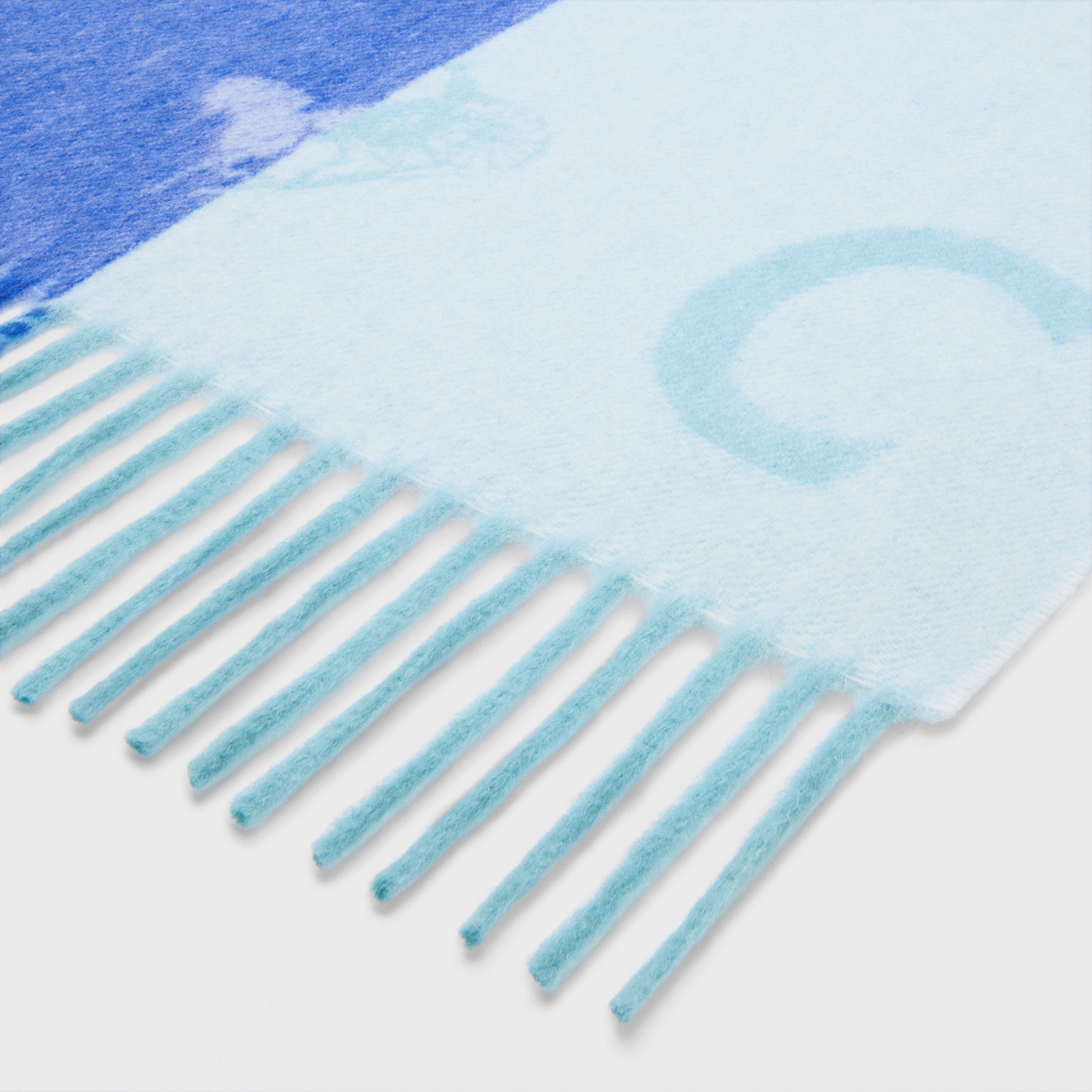 scarf IN wool and cashmere - ROYAL BLUE / OFF WHITE | CELINE