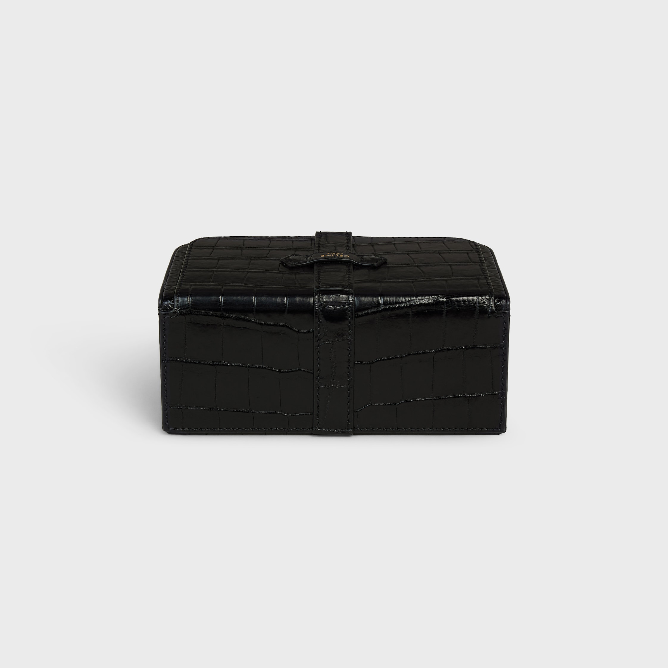 large jewels case in crocodile - BLACK | CELINE