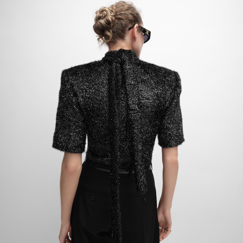 top IN lurex - NOIR BRILLANT -  - 1 | CELINE
