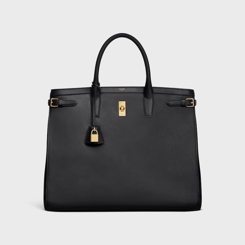 Day bag in Satinated calfskin - BLACK - BUSINESS AND TRAVEL BAGS - 1 | CELINE