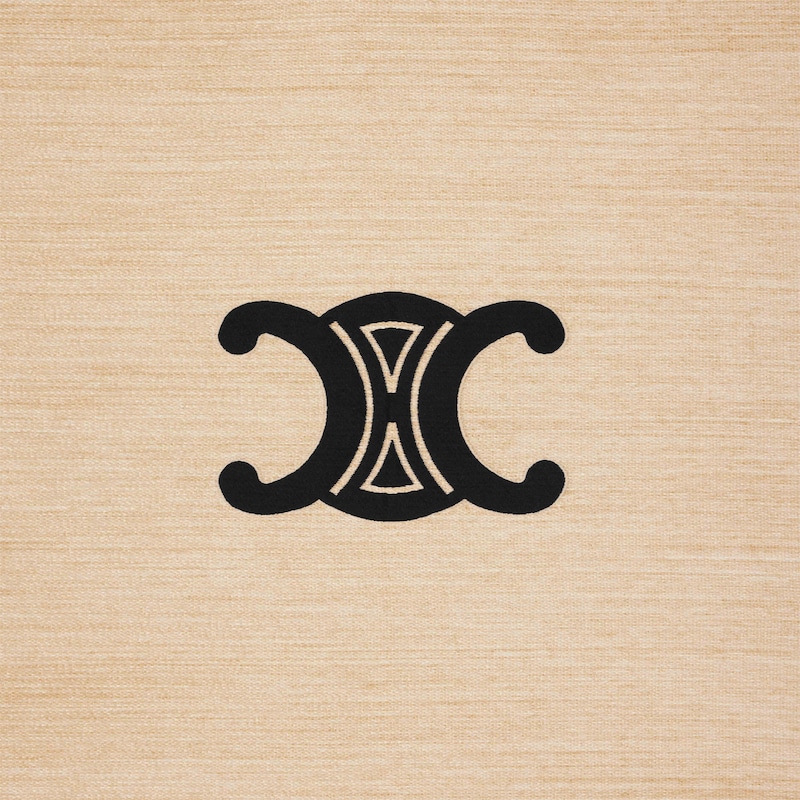 Beach mat and beach mat holder in calfskin - NATURAL / TAN - TRAVEL - 1 | CELINE