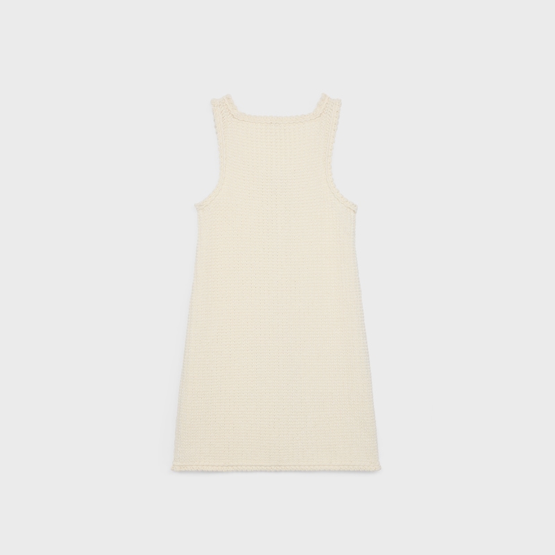 mini apron dress in cotton - OFF WHITE -  - 1 | CELINE