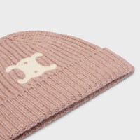 triomphe beanie in seamless cashmere - NUTMEG -  - 2 | CELINE