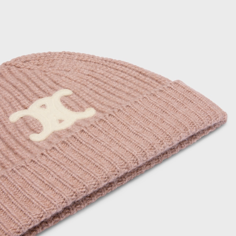 triomphe beanie in seamless cashmere - NUTMEG -  - 1 | CELINE
