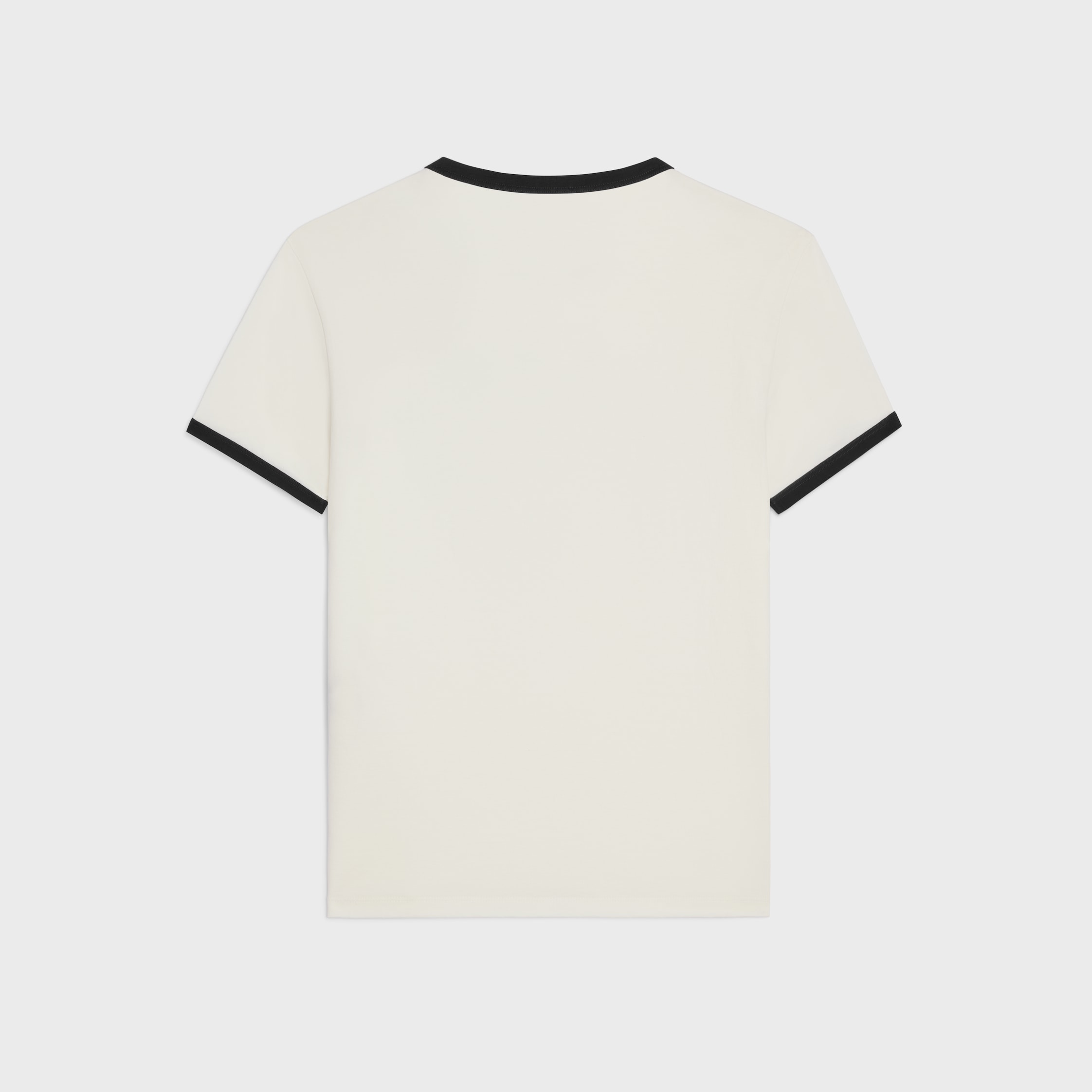 regular t-shirt IN cotton jersey - OFF WHITE / BLACK | CELINE