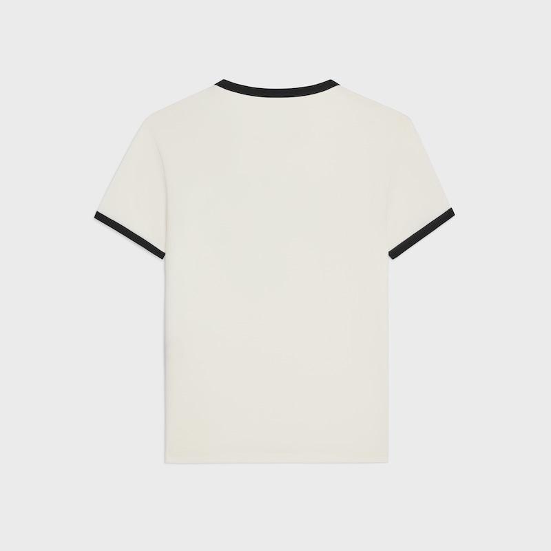 regular t-shirt IN cotton jersey - OFF WHITE / BLACK -  - 1 | CELINE