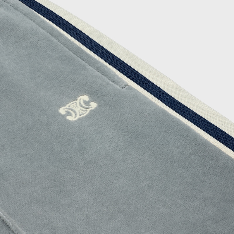 calças de fato treino em malha de veludo - ARGILA / AZUL-MARINHO / ECRU - - 1 | CELINE