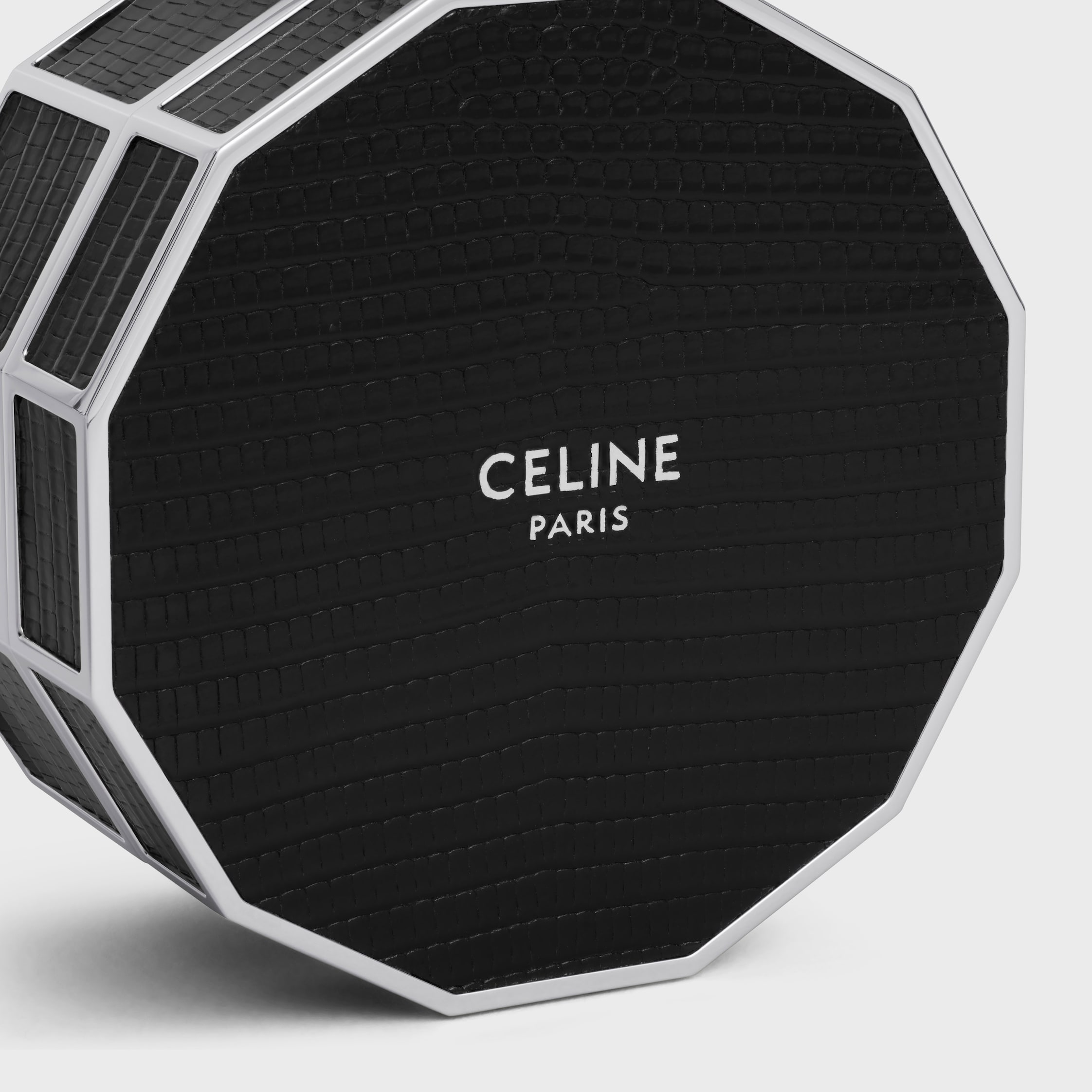 JEWELRY CASE IN STEEL AND LIZARD - BLACK | CELINE
