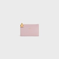 ジップ付きカードホルダー トリオンフ チャーム / グレインドカーフスキン - ブリーチピンク - ラッキーデー - 1 | CELINE