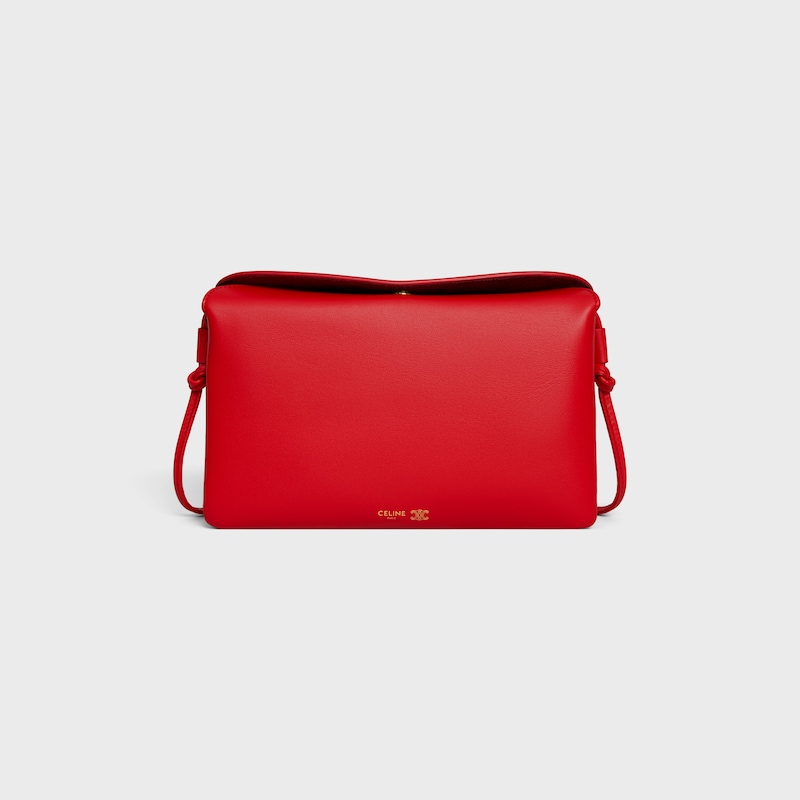 TRIO FLAP IN Smooth Lambskin - ULTRA RED - WHITE DAY - 1 | CELINE