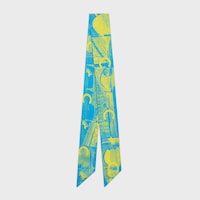 lavalliere IN silk twill - BLUE / YELLOW -  - 2 | CELINE