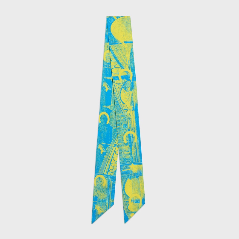 lavalliere IN silk twill - BLUE / YELLOW -  - 1 | CELINE